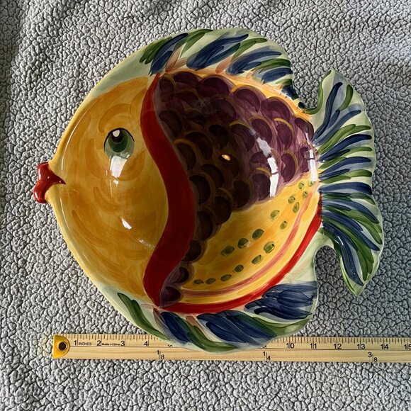 Under the sea hand painted large salad bowl - Picture 1 of 2